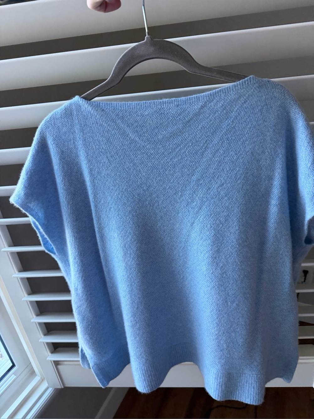 Lafayette 148 New York Sky Blue Cashmere Top